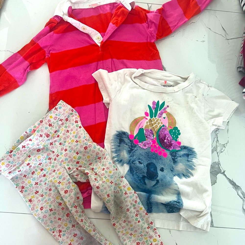 J Crew girls size 5 dress, tshirt and capris leggings